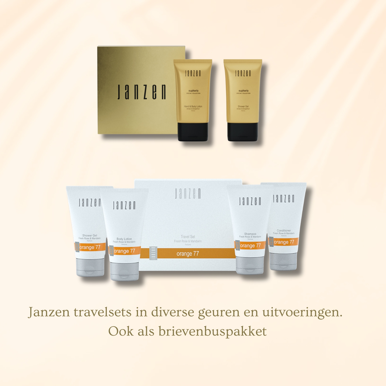 Janzen travelsets in diverse geuren, ook als brievenbuspakket